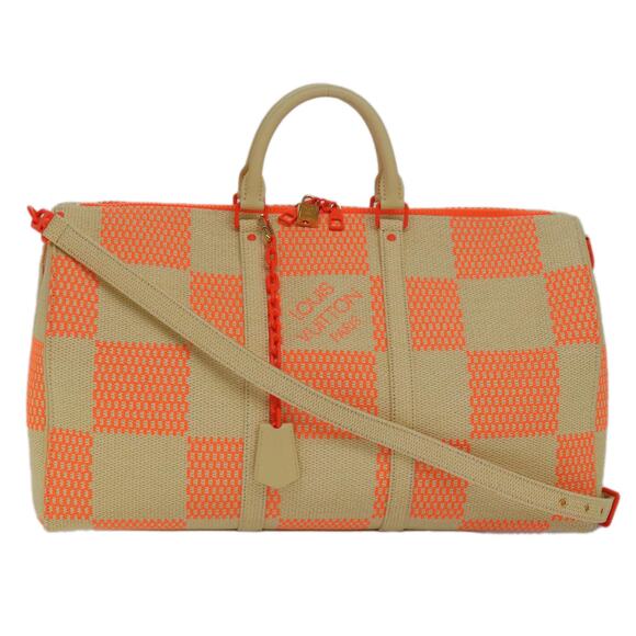 LOUIS VUITTON Damier Giant Keepall Bandouliere 50 Bag Beige M57419 - Picture 1 of 16